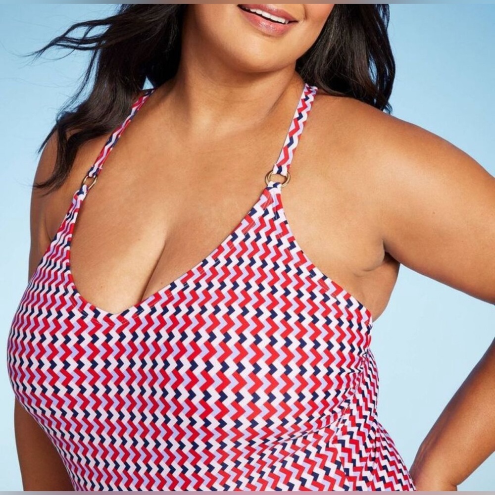Kona Sol Geo Print One Piece Swimsuit - NWT - Picture 3 of 15